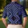 Blue Black Western Geometric Lattice For Ranchwear Nights And Casual Outings Men's Polo Shirt - 5