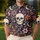 Gothic Skull Moon Floral Celestial Motif for Halloween Parties and Alternative Style Fans Men's Polo Shirt - 4