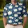 Ivory Maple Leaves On Petroleum Blue For Men's Coastal Resort Vacation Casual Wear Men's Polo Shirt - 4