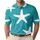 White Starfish Ocean Motif On Tropical Teal For Coastal Vacation Resort Wear For Men Men's Polo Shirt - 1
