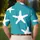 White Starfish Ocean Motif On Tropical Teal For Coastal Vacation Resort Wear For Men Men's Polo Shirt - 5