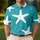White Starfish Ocean Motif On Tropical Teal For Coastal Vacation Resort Wear For Men Men's Polo Shirt - 4