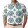 Turquoise Botanical Rosette Tile for Resort Travel, Golf, and Smart Casual Menswear Men's Polo Shirt - 1