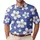 Blue And White Tropical Floral Coastal Style For Beach Vacations And Resort Weekends Men's Polo Shirt - 1
