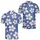 Blue And White Tropical Floral Coastal Style For Beach Vacations And Resort Weekends Men's Polo Shirt - 2