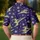 Retro Space Gliders And Lilac Stars For Casual Nights And Weekend Getaways For Men Men's Polo Shirt - 5