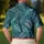 Teal Tropical Foliage Motif For Relaxed Coastal Resort Wear And Summer Vacation Style Men's Polo Shirt - 5