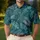 Teal Tropical Foliage Motif For Relaxed Coastal Resort Wear And Summer Vacation Style Men's Polo Shirt - 4