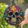 Vibrant Jewel Tone Stained Glass Skull Halloween Window Decor for Gothic Homes and Party Rooms Stained Glass Suncatcher - 2
