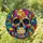Vibrant Jewel Tone Stained Glass Skull Halloween Window Decor for Gothic Homes and Party Rooms Stained Glass Suncatcher - 1