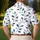 Teal Botanical Leaf Branches For Autumn Travel And Everyday Wear Men's Polo Shirt - 5