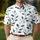 Teal Botanical Leaf Branches For Autumn Travel And Everyday Wear Men's Polo Shirt - 4