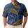 Navy Tropical Palm Leaves for Resort Travel and Elevated Summer Casual Wear for Men Men's Polo Shirt - 1