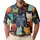 Colorful Mid Century Cat Faces for Casual Summer Outings and Gifts for Cat Lovers Men's Polo Shirt - 1