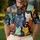 Colorful Mid Century Cat Faces for Casual Summer Outings and Gifts for Cat Lovers Men's Polo Shirt - 4