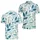 Teal Blue Botanical Leaves For Coastal Travel, Resort Wear And Nature Loving Men Men's Polo Shirt - 2