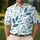 Teal Blue Botanical Leaves For Coastal Travel, Resort Wear And Nature Loving Men Men's Polo Shirt - 4