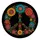 Colorful Floral Peace Sign for Hippie Road Trips and Retro Boho Jeep Travel Adventures Spare Tire Cover - 4