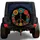 Colorful Floral Peace Sign for Hippie Road Trips and Retro Boho Jeep Travel Adventures Spare Tire Cover - 1