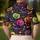 Neon Halloween Pumpkins Bats And Moons For Spooky Parties And Fall Costume Events Men's Polo Shirt - 5