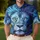 Blue Flame Lion Head Streetwear For Beach Trips, Music Festivals And Weekend Outings Men's Polo Shirt - 4