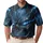 Electric Blue Lightning Skull Dark Fantasy Metal Streetwear For Gothic Festival Fans Men's Polo Shirt - 1