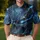 Electric Blue Lightning Skull Dark Fantasy Metal Streetwear For Gothic Festival Fans Men's Polo Shirt - 4