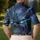 Electric Blue Lightning Skull Dark Fantasy Metal Streetwear For Gothic Festival Fans Men's Polo Shirt - 5