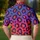 Blue Red Leopard Spots Casual Resort Wear For Men Men's Polo Shirt - 5