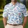 Blue Leaf And Pink Vine Resort Botanical Style For Beach Vacations And Casual Menswear Men's Polo Shirt - 4