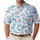 Blue Leaf And Pink Vine Resort Botanical Style For Beach Vacations And Casual Menswear Men's Polo Shirt - 1