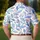 Blue Leaf And Pink Vine Resort Botanical Style For Beach Vacations And Casual Menswear Men's Polo Shirt - 5