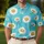 Turquoise Oxeye Daisy Botanical Golf Resort And Summer Vacation Casual Wear For Men Men's Polo Shirt - 4