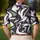 Monochrome Graffiti Brush Strokes On Charcoal Black For Urban Streetwear Style Lovers Men's Polo Shirt - 5