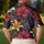 Dark Tropical Hibiscus And Lily Botanicals For Resort Evenings And Garden Parties Men's Polo Shirt - 5