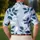 Blue Teal Botanical Leaf Motif For Beach Vacations, Resort Wear And Casual Dates Men's Polo Shirt - 5