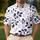 Navy Botanical Vine Leaves For Resort Travel, Golf Days And Smart Casual Men's Style Men's Polo Shirt - 4