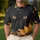 Black Cat With Golden Sunflowers Night Garden Style For Casual Dates And Cat Lovers Men's Polo Shirt - 4