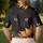Black Cat With Golden Sunflowers Night Garden Style For Casual Dates And Cat Lovers Men's Polo Shirt - 5