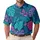 Teal Tropical Monstera And Palm Leaves for Beach Resort Travel and Casual Vacation Wear Men's Polo Shirt - 1