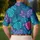 Teal Tropical Monstera And Palm Leaves for Beach Resort Travel and Casual Vacation Wear Men's Polo Shirt - 5