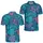 Teal Tropical Monstera And Palm Leaves for Beach Resort Travel and Casual Vacation Wear Men's Polo Shirt - 2