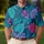 Teal Tropical Monstera And Palm Leaves for Beach Resort Travel and Casual Vacation Wear Men's Polo Shirt - 4