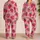 Strawberry Blossom Pink Fruit Motif for Cozy Bedtime and Relaxed Women’s Lounging Satin Pajamas Set - 2