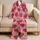 Strawberry Blossom Pink Fruit Motif for Cozy Bedtime and Relaxed Women’s Lounging Satin Pajamas Set - 5