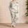 Cute Sage Green Rabbit and Carrot Motifs for Spring Summer Relaxing at Home Women Satin Pajamas Set - 4