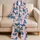 Sky Blue Butterfly Beauty Motif For Relaxing Evening And Bridal Shower Gifts For Women Satin Pajamas Set - 5
