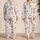 Pink Cherry And Bow Stripe Spring Sleepwear For Women Satin Pajamas Set - 2