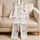 Blush Pink Cherries And Honey Gold Bows For Cozy Spring Lounging At Home For Women Satin Pajamas Set - 5