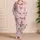 Pink Flamingos With Black Hearts For Women's Cozy Nights, Lounging And Gift Giving Satin Pajamas Set - 4